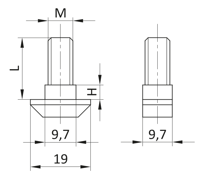 Śruba młoteczkowa ESD M8x20 z nakrętką kołnierzową ESD M8 [10]